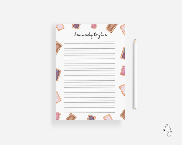 Personalized Pop Tart Large Notepad