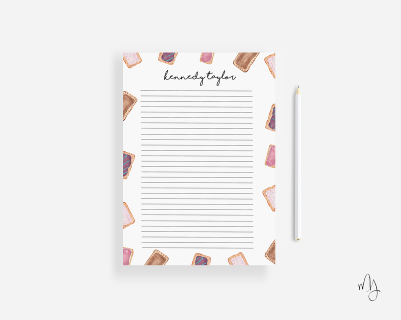 Personalized Pop Tart Large Notepad