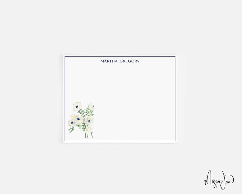 Anemone Floral Personalized Notecards